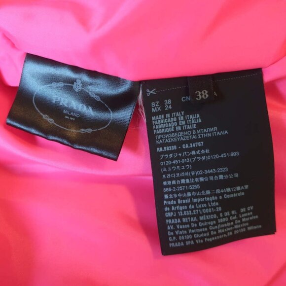 Prada Short Sleeve Tweed Puffer Jacket Pink Wool-Blend Size 38 - Picture 8 of 11